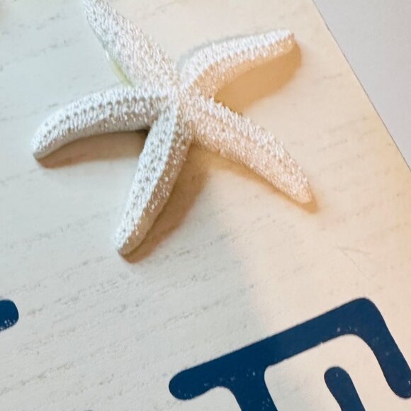 HOME Wall Hanging With Starfish & Beaded Handle Nautical Decor Coastal Cottage - Picture 7 of 7